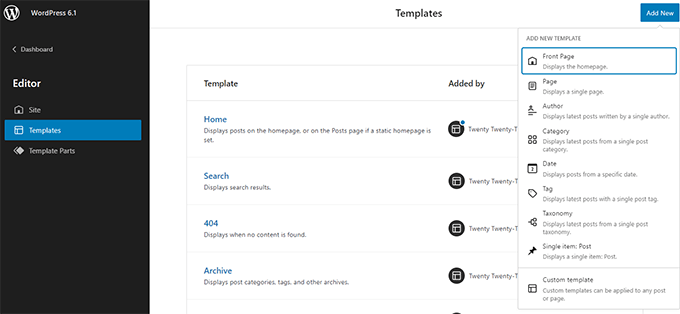WordPress 6.1全新功能图文详解：默认主题及编辑器改进