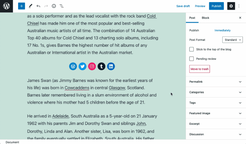 Gutenberg 9.9社交图标颜色选项与主题JSON格式更新解析