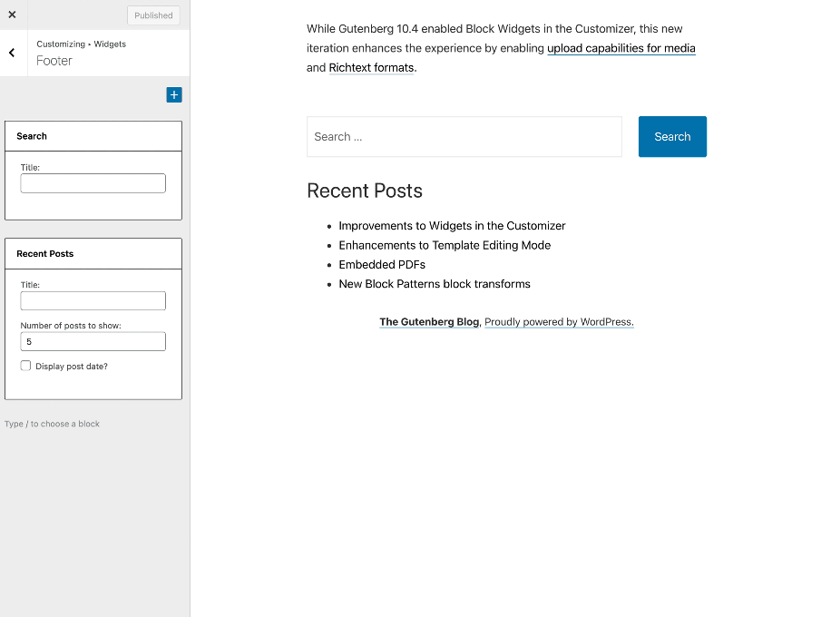 Gutenberg 10.5重磅升级：新增块模式PDF嵌入及自定义器增强功能