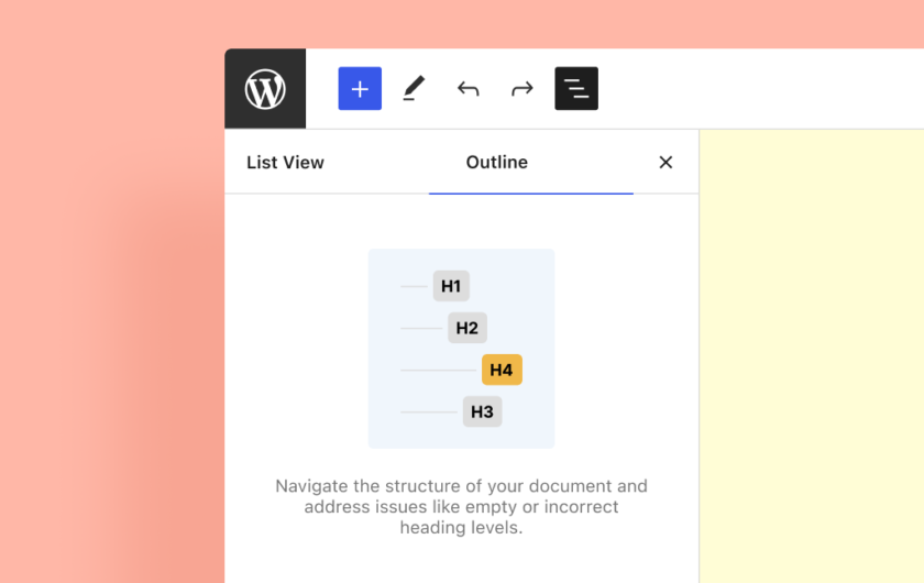 Gutenberg 14.5 新增文档概览面板优化块间距控制