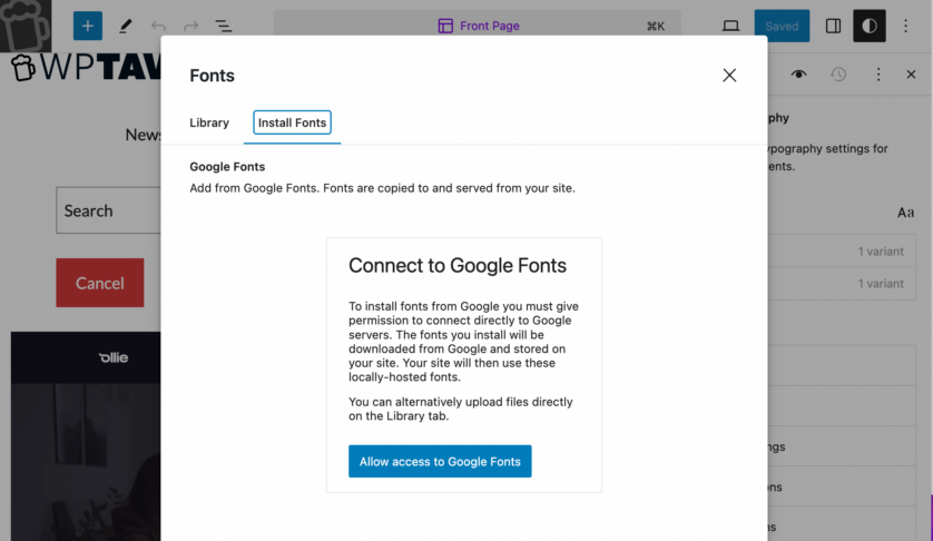 Gutenberg 16.7 新增字体管理功能详解
