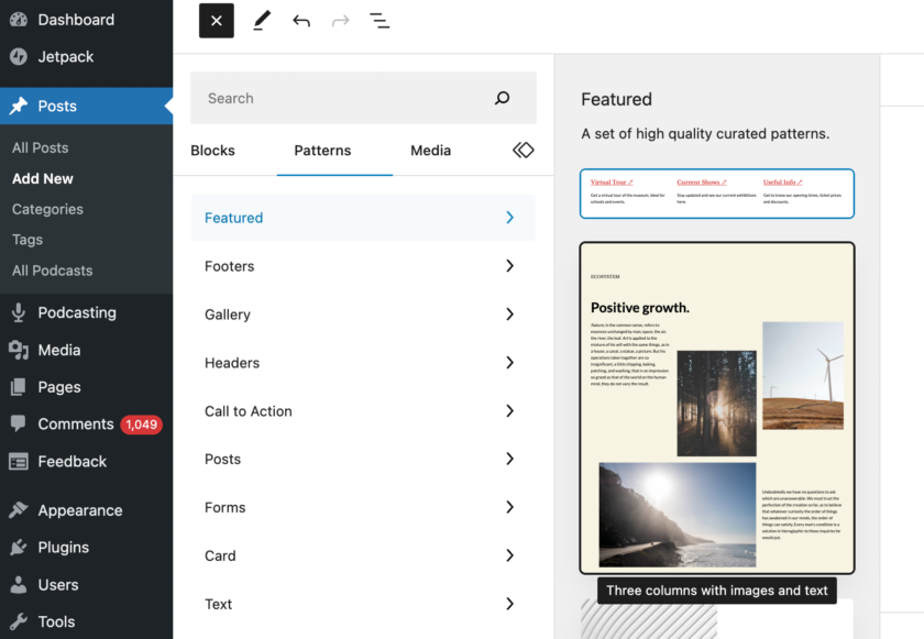 Gutenberg 14.8革新站点编辑器界面 添加样式书提升设计体验