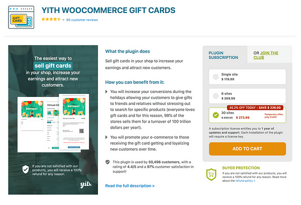 WooCommerce精选6款实用礼品卡插件推荐