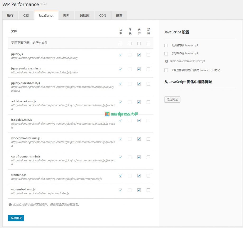 WP性能优化插件：缓存页面合并压缩JS CSS延迟加载图片加速网站
