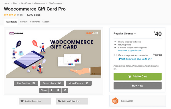 WooCommerce精选6款实用礼品卡插件推荐