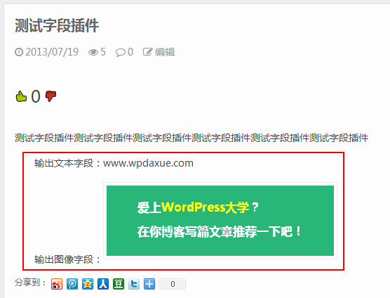 WordPress Advanced Custom Fields 插件教程：自定义字段类型与调用方法