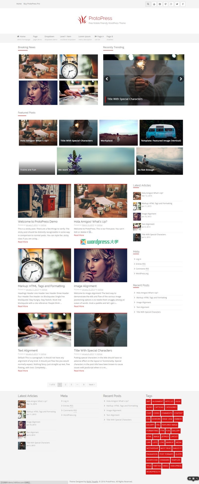 WordPress ProtoPress博客杂志主题 响应式设计SEO优化