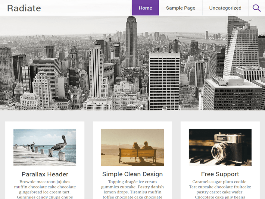 WordPress Radiate博客主题汉化版 自适应创意设计