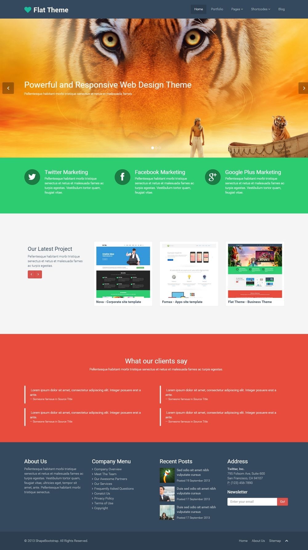 Flat Theme WordPress免费响应式多用途主题下载与使用教程