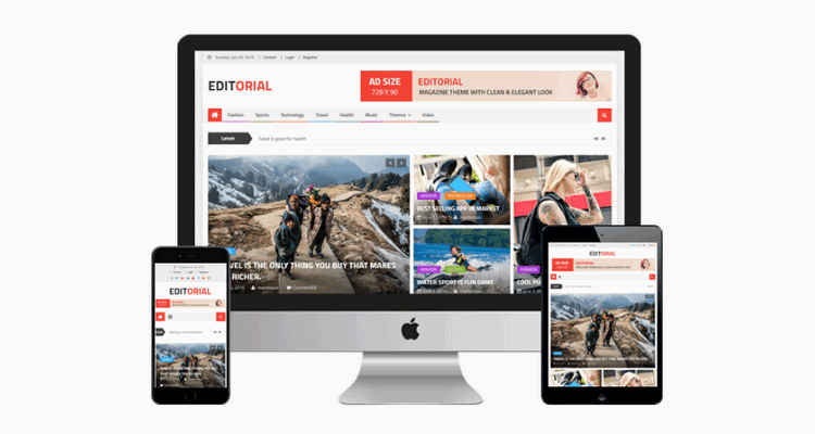 WordPress Editorial免费杂志主题 响应式布局 可视化设置 高清显示