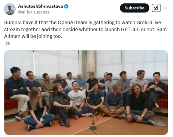 OpenAI或推GPT-4.5狙击马斯克Gork3 AI大战一触即发