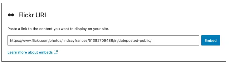 WordPress古腾堡教程：Flickr嵌入区块使用方法与技巧