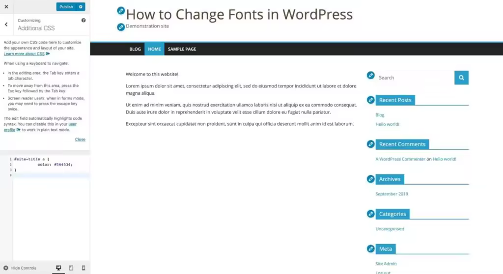 WordPress字体大小颜色修改与优化教程